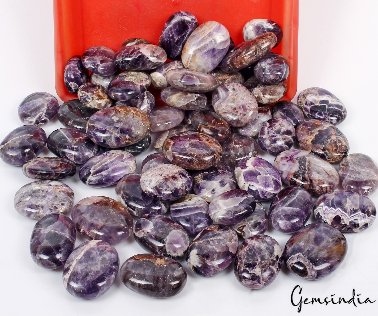 5 Kilo Natural Amethyst Palm Stone Wholesale Lot Polished Crystal Cabs Bulk Gems