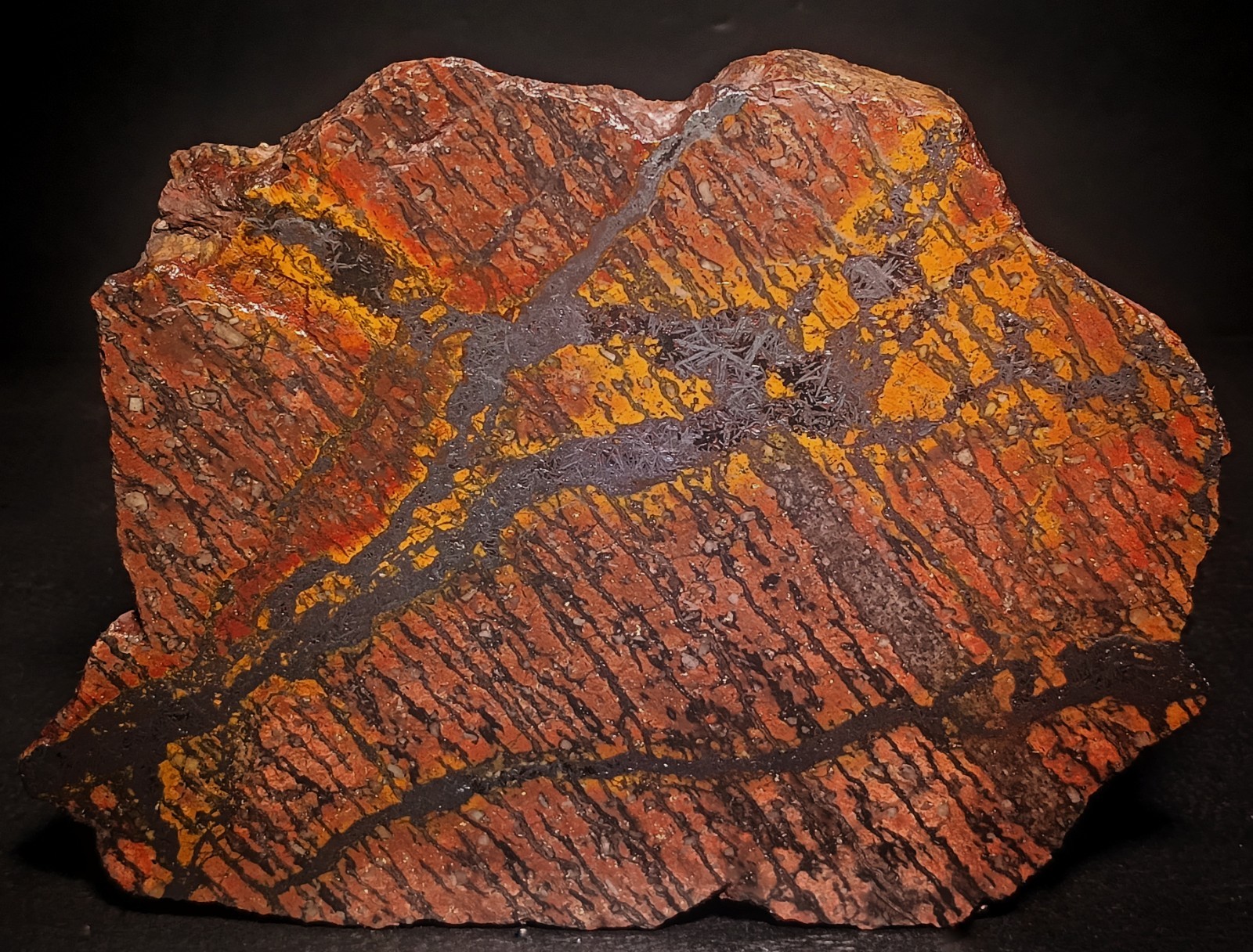 Shepard’s Fire Specular Hematite Rhyolite Porphyry 4lb 12.7oz polished Missouri