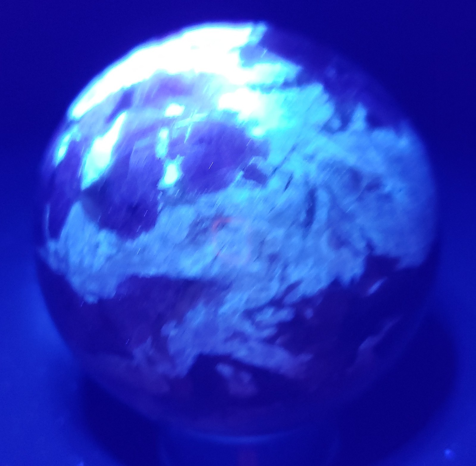 2.49″ Pink Tourmaline Smoky Quartz White Albite UV Crystal Sphere Orb Ball, 356g
