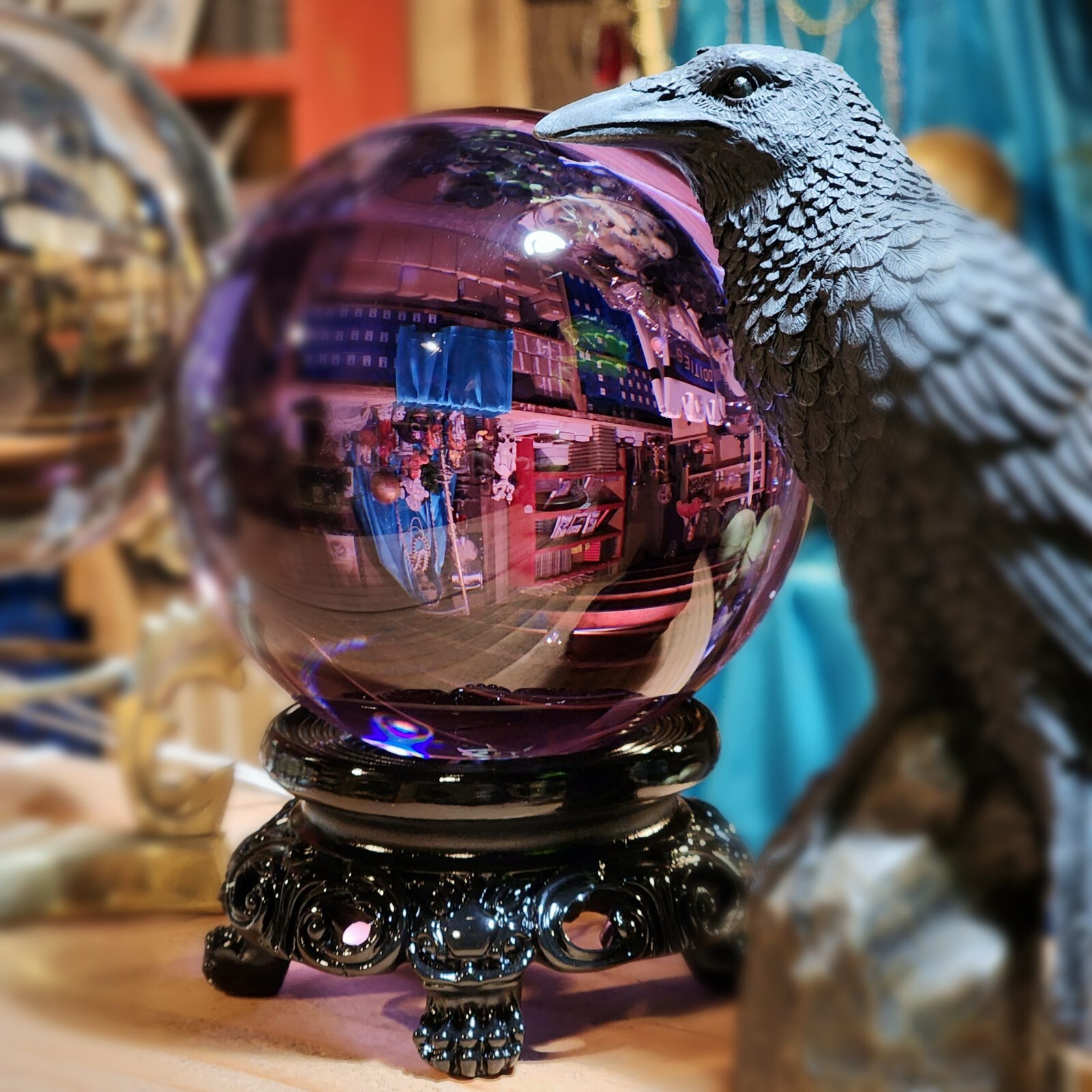 110mm Purple Extra Large Crystal Ball, Violet Fortune Telling Ball, 4.3 Inch