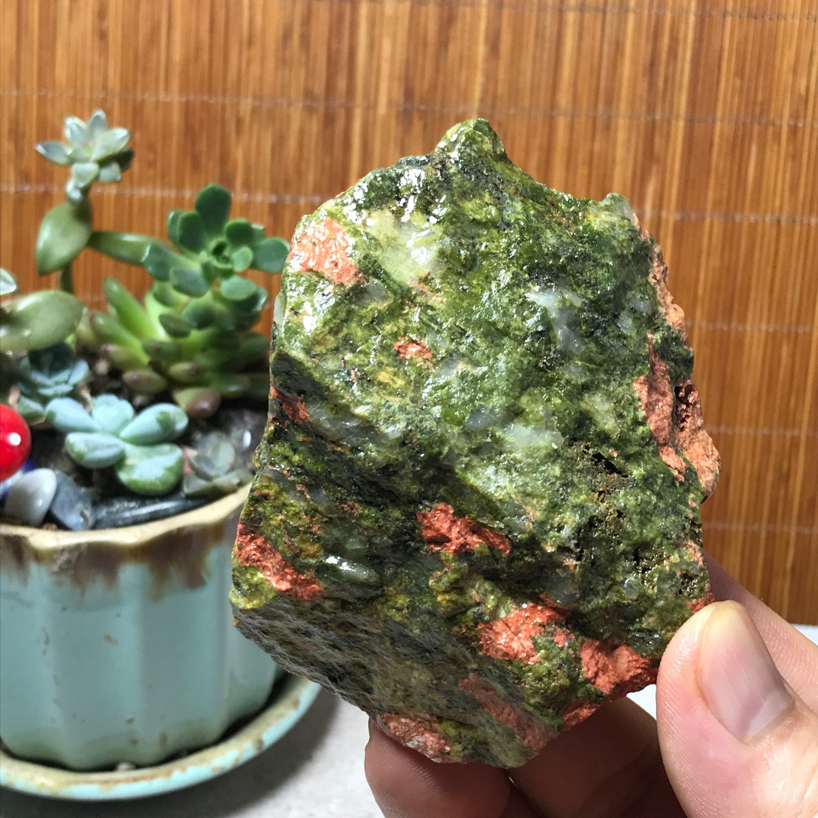184g Natural Unakite Crystal gemstone Rough Mineral Specimen healing A6349