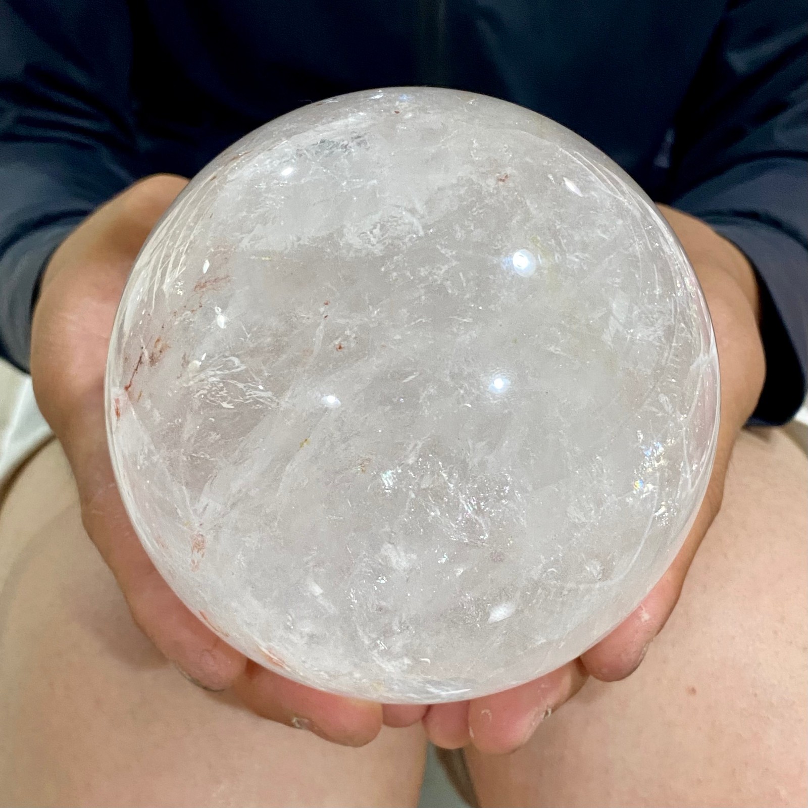 3.94LB Natural White Crystal Clear Quartz Crystal Sphere Ball Healing