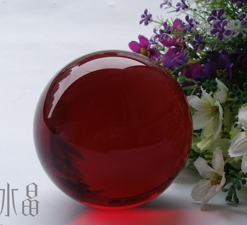 40mm Asian Rare Natural Quartz Red Magic Crystal Healing Ball Sphere + Stand