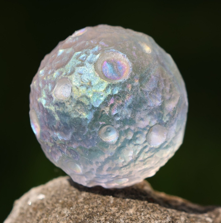Angel Aura Quartz Moon Sphere Rainbow Crystal Sphere Ball Home Decor Art Display