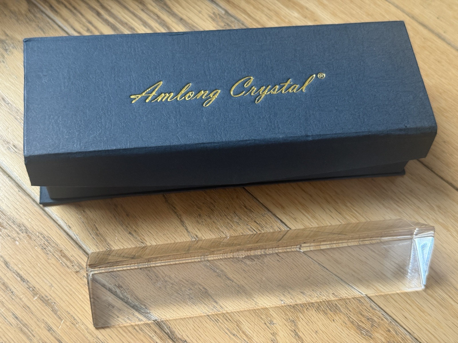Amlong Crystal 8 Prism In Original Box EXC Condition Satin Lining Photography
