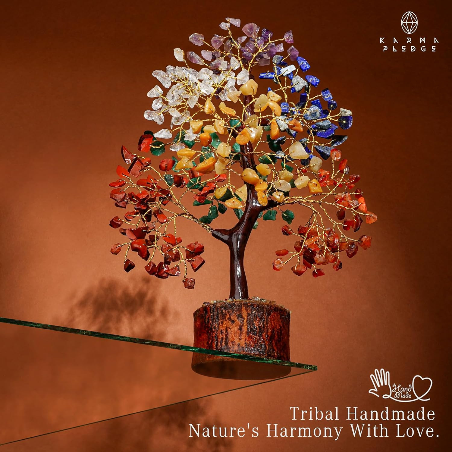 Crystal Tree of Life, 7 Chakra Healing Tree, Handmade Bonsai for Positive Energy