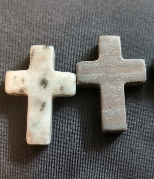 1″ Mini Crystal Crosses Natural Quartz Cross Shaped Worry Stones Charms – #2