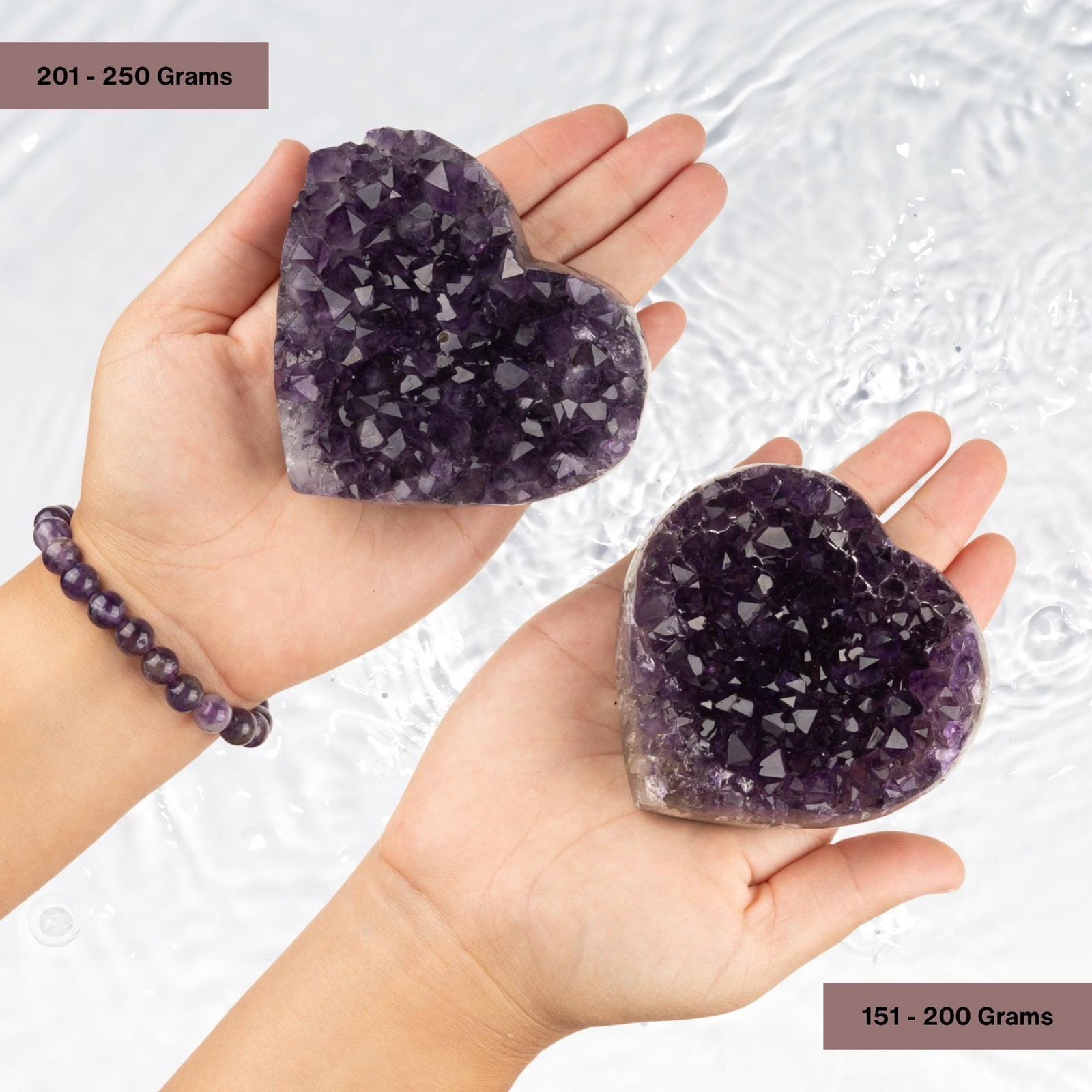 Amethyst Heart Cluster Healing Crystals, AAA Quality, Raw Natural Amethyst