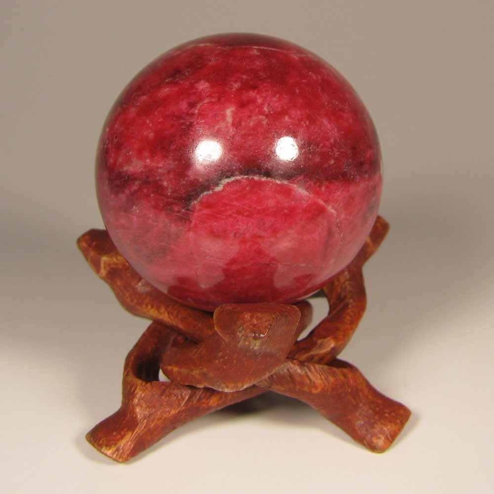 40mm Rare Pink THULITE Gemstone Sphere Ball w/ Stand – Trondheim, Norway