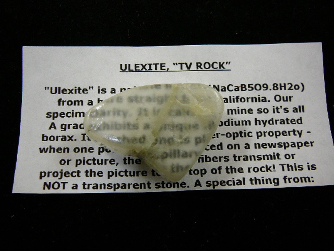 (r33-34) 1-5/8″ Ulexite gemstone Mineral TV rock Boron, California mine specimen