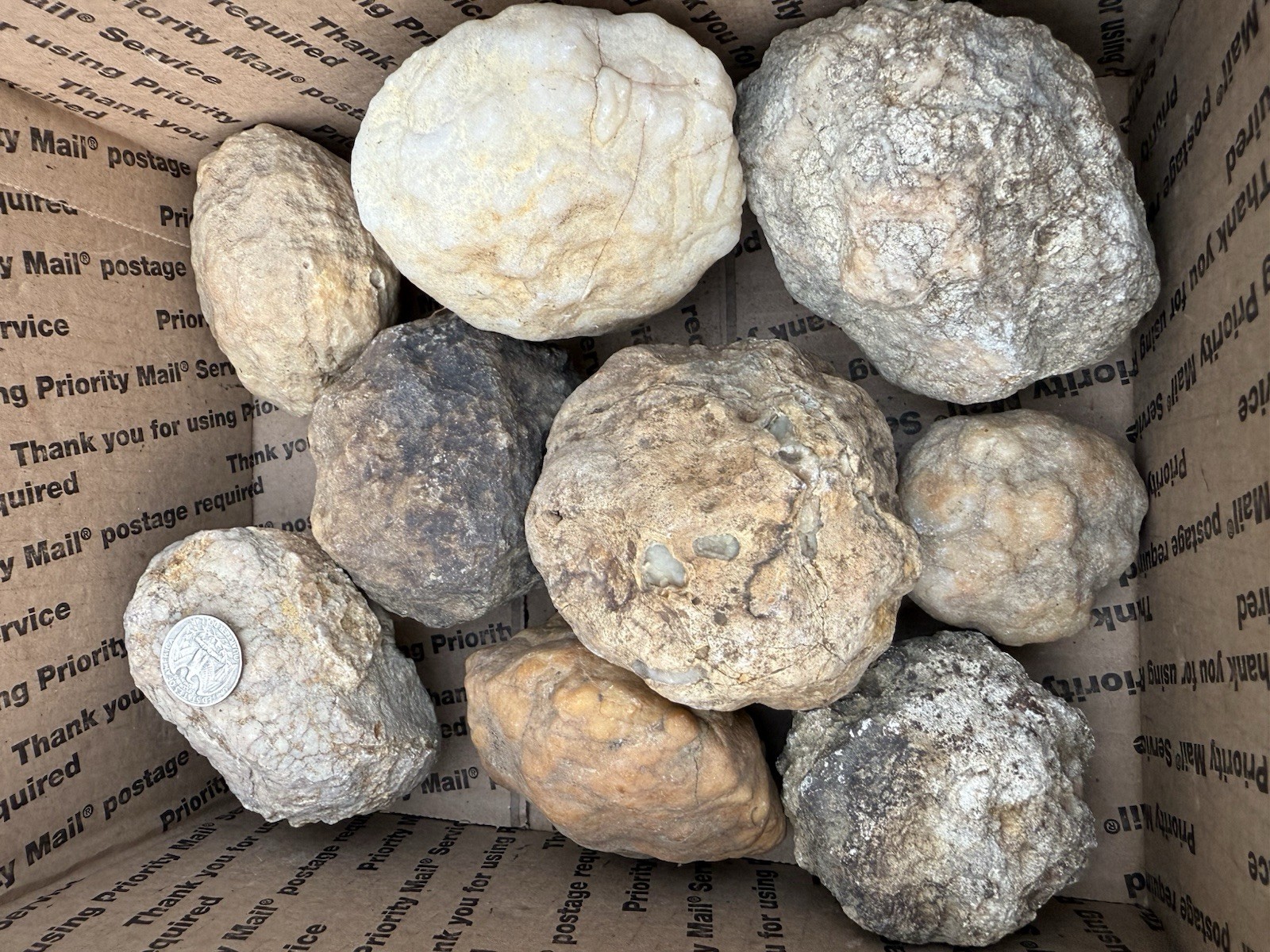 15 lbs Unopened Geodes Lot Natural Quartz Crystal Break Your Own Geode/ Lapidary