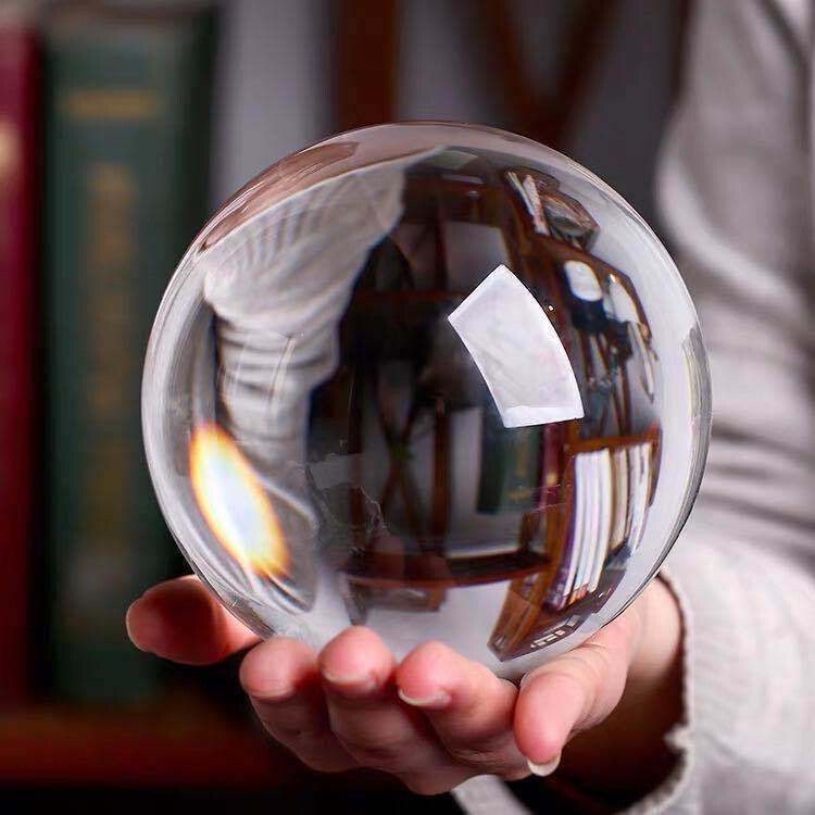 TOP 200MM 22LB Clear Crystal Ball Meditation Glass Sphere Photo Prop Free Stand