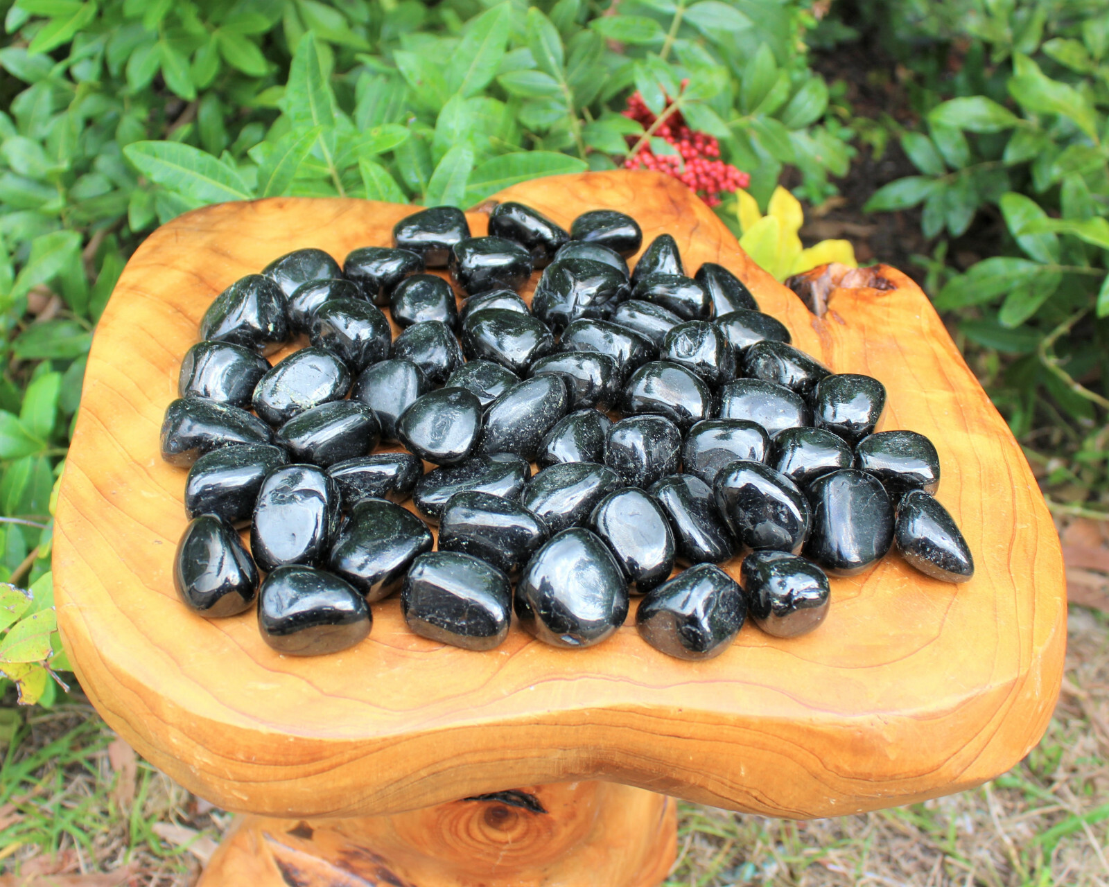 3 x Jet Tumbled Stone (Crystal Healing Reiki Metaphysical Gemstone)