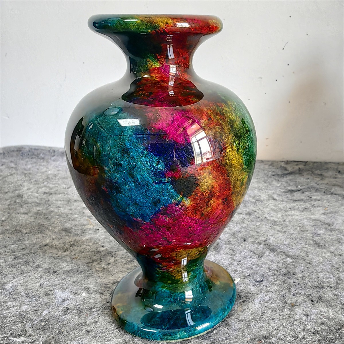 1.77LB Natural “Seven Colors Jade” vase specimen -Taiwan China L218