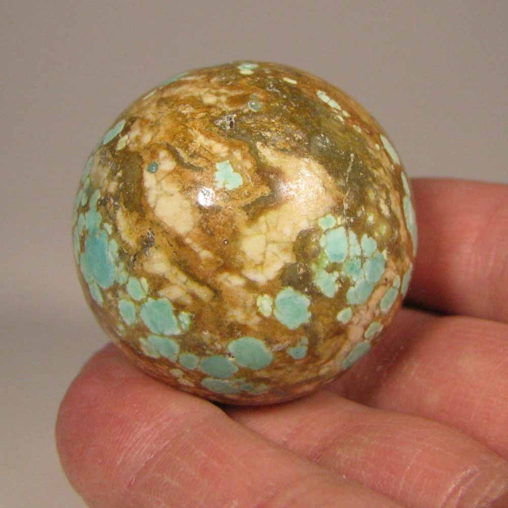 40mm TURQUOISE Gemstone Sphere Ball w/ Stand – Nevada Number 8 Mine