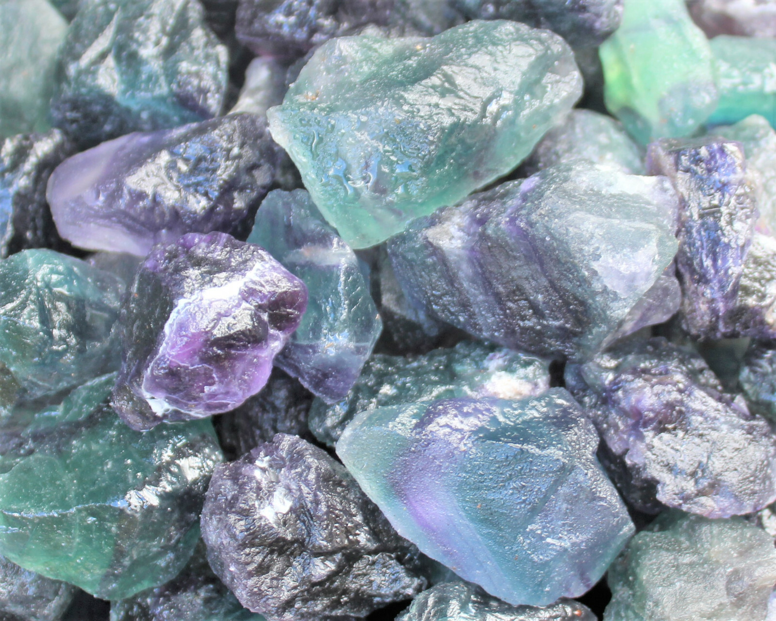 Raw Fluorite Natural Crystals: Choose How Many Pieces (Rough Rainbow Fluorite)