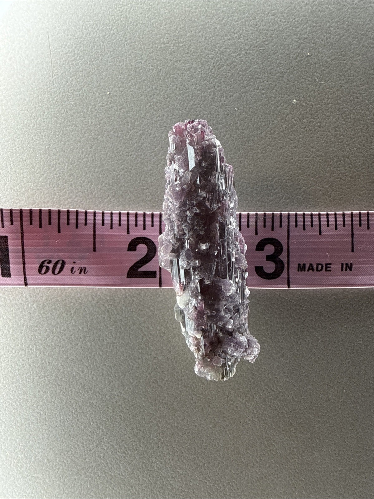 Purple Tourmaline w Lilac Lepidolite, Minas Gerais, Brazil, 12.5gr (Pseudomorph?