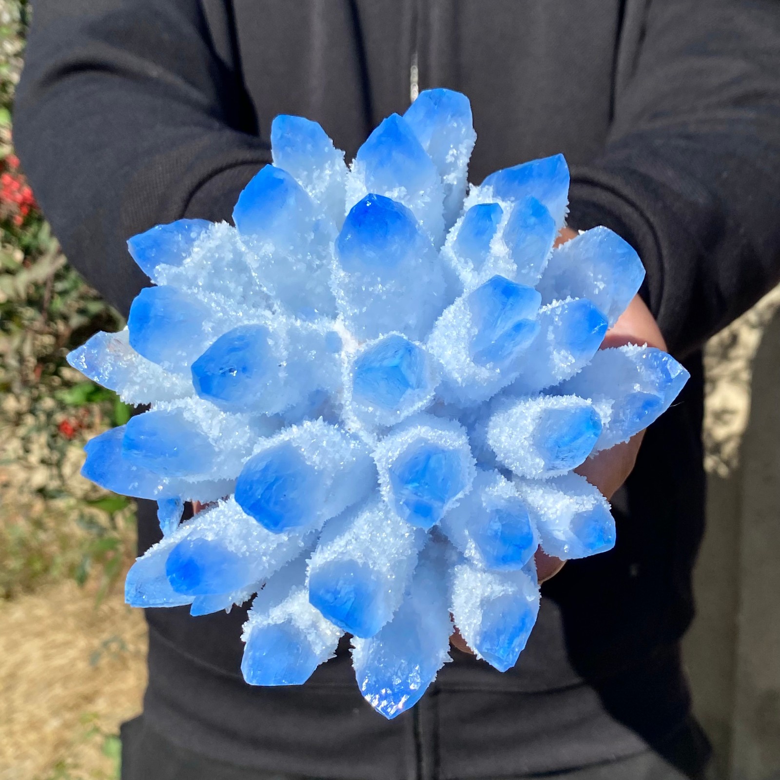 2.64LB New find sky blue phantom quartz crystal cluster mineral sample