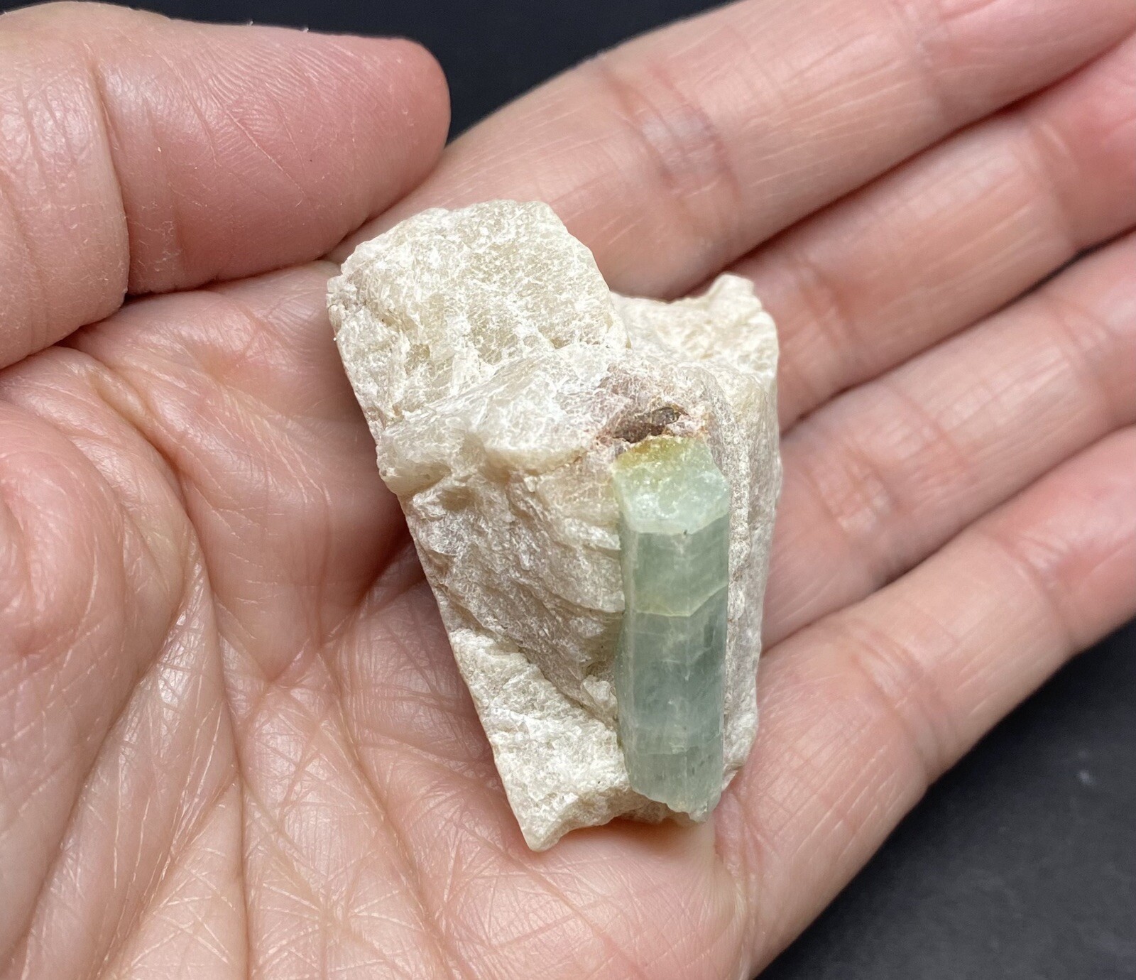 Aquamarine & Feldspar Genuine Rough Stone from Brazil 41g 1 1/2in