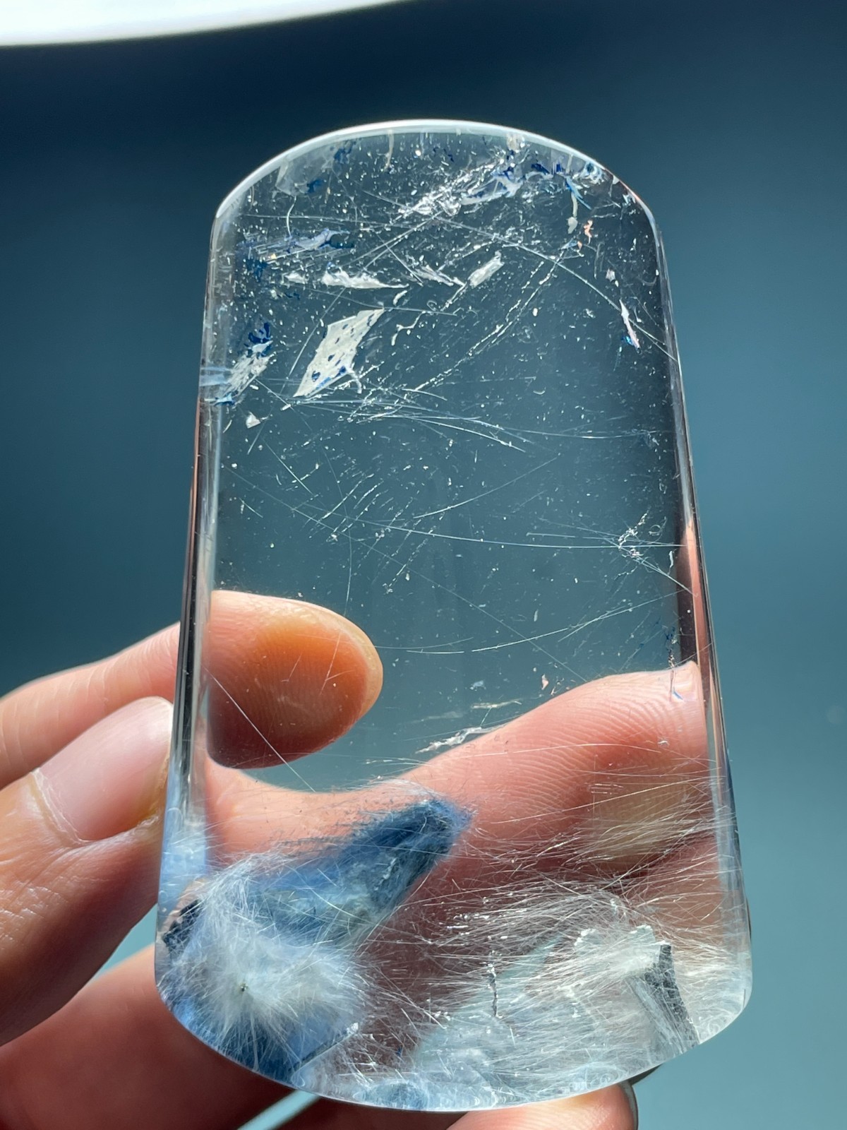 513Ct Natural Clear Beautiful Blue Dumortierite Crystal Quartz Polished Specimen