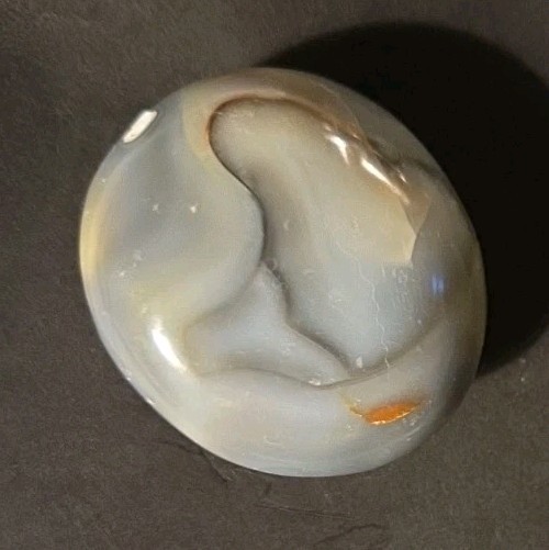 Chalcedony Orca Agate Tumbled Polished NEW Approx. 2.25×2 Inches Pretty Palm Sz.