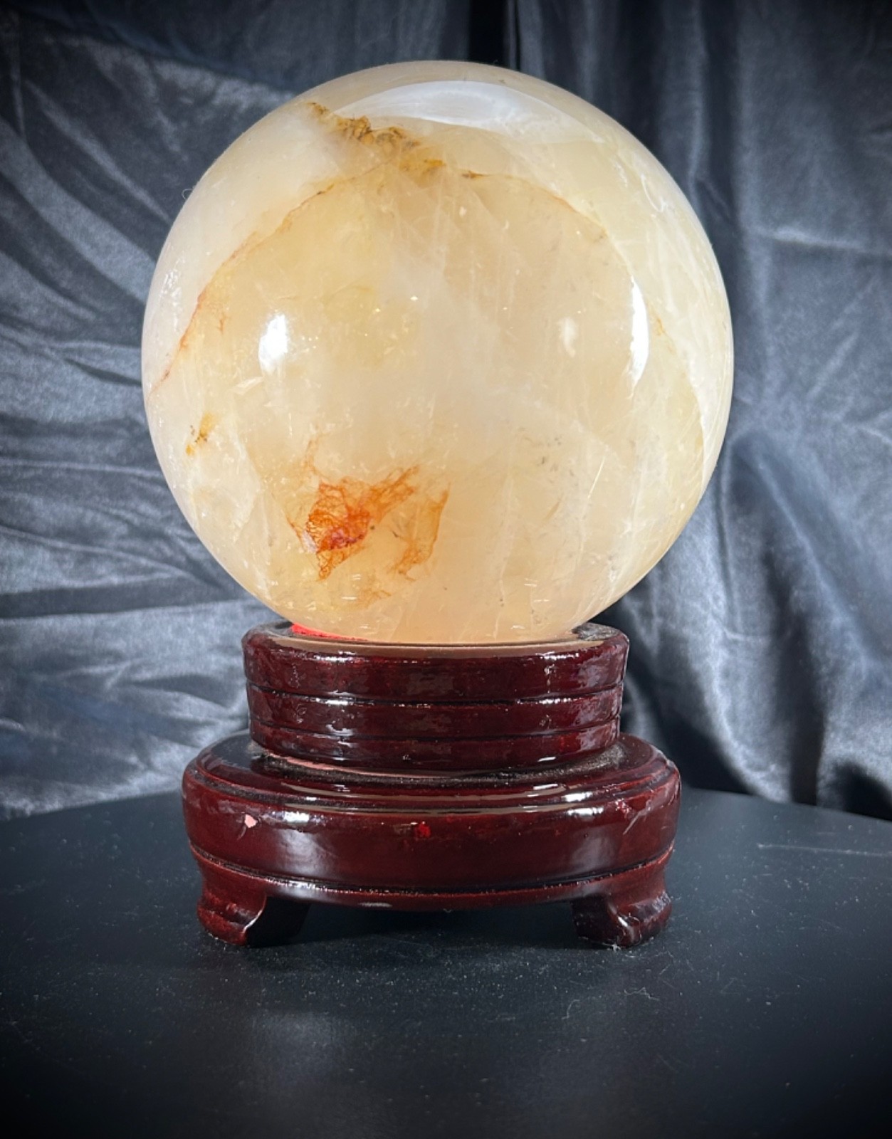 5” Golden Healer Sphere With Wood Swivel Stand 6lb 9.9oz