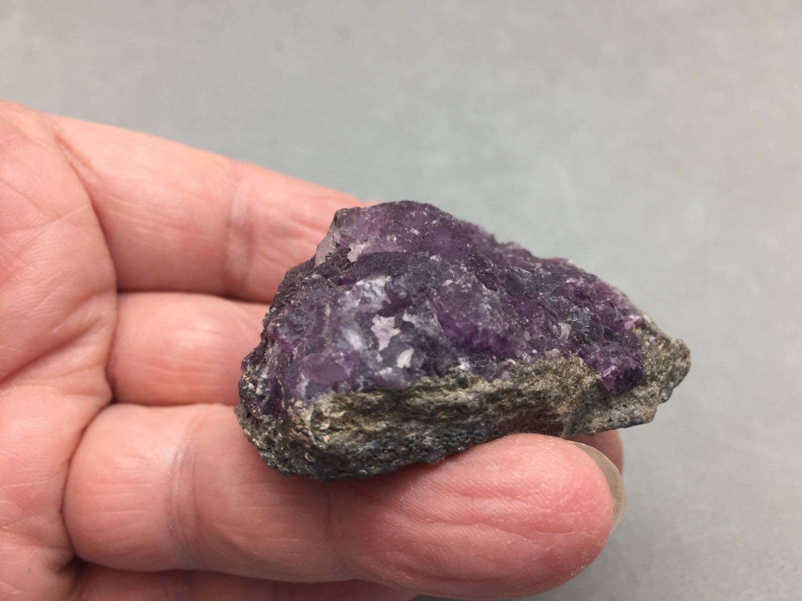 Purple Fluorite & Sphalerite Hardin Co Illinois Mineral Specimen 1 7/8″