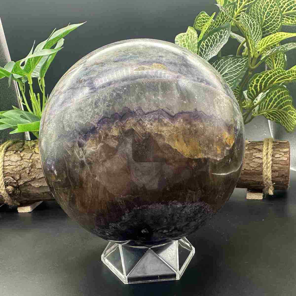 4460g Natural Fluorite Quartz Sphere Crystal Energy Ball Reiki Healing Gem