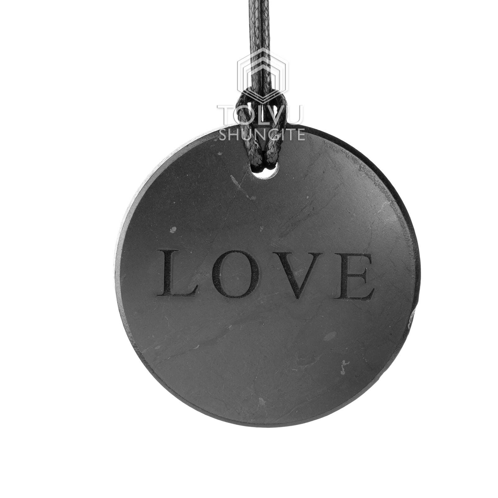 Real Shungite pendant “Love” Natural Karelian black shungite mineral, C60 Tolvu