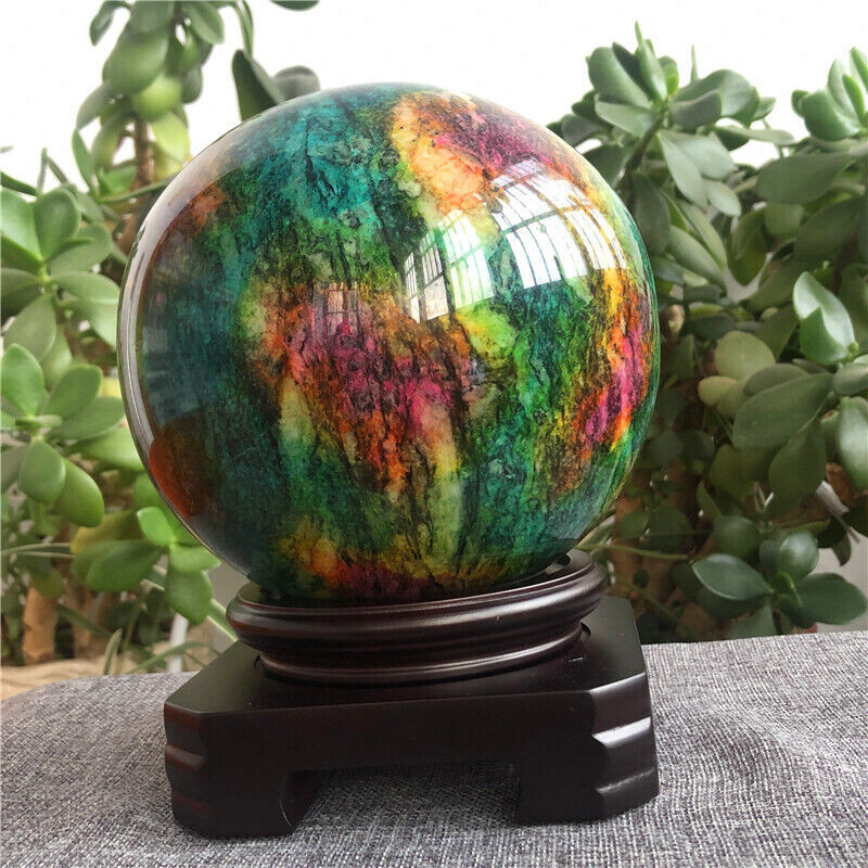 Beautiful Seven Colors Jade sphere healing -Taiwan China (12.5 LB) X9