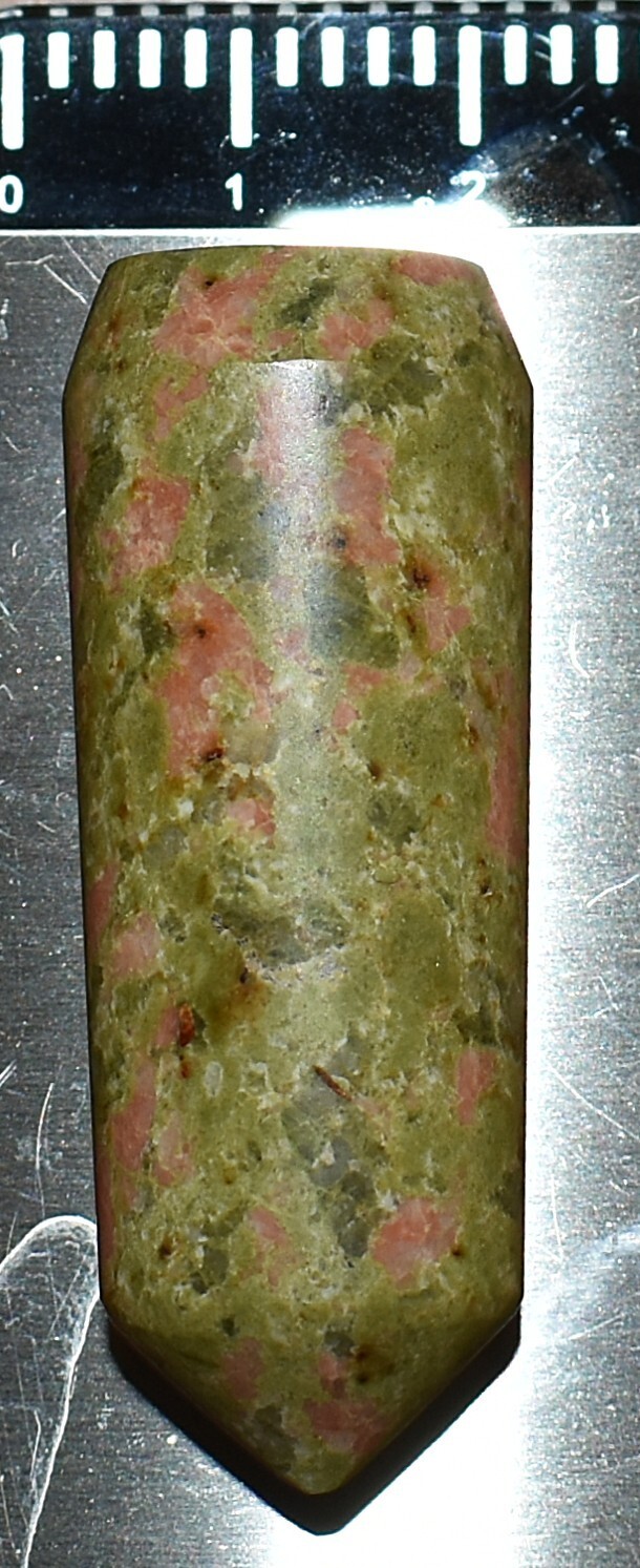 Unakite Tower Natural Green Pink North Carolina USA Olivine Crystals Hand Craved
