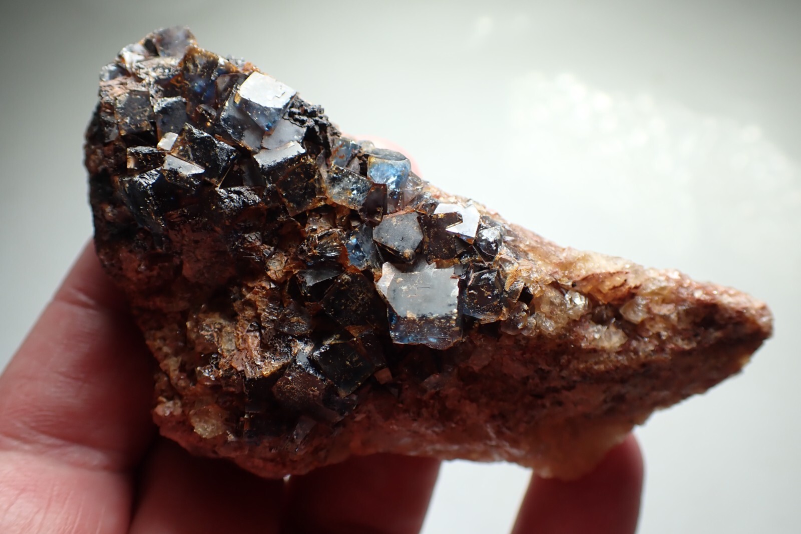 FLUORITE * BLUE CRYSTALS ON QUARTZ * RARE LOCALITY ! Cerny Potok, CZECH REPUBLIC