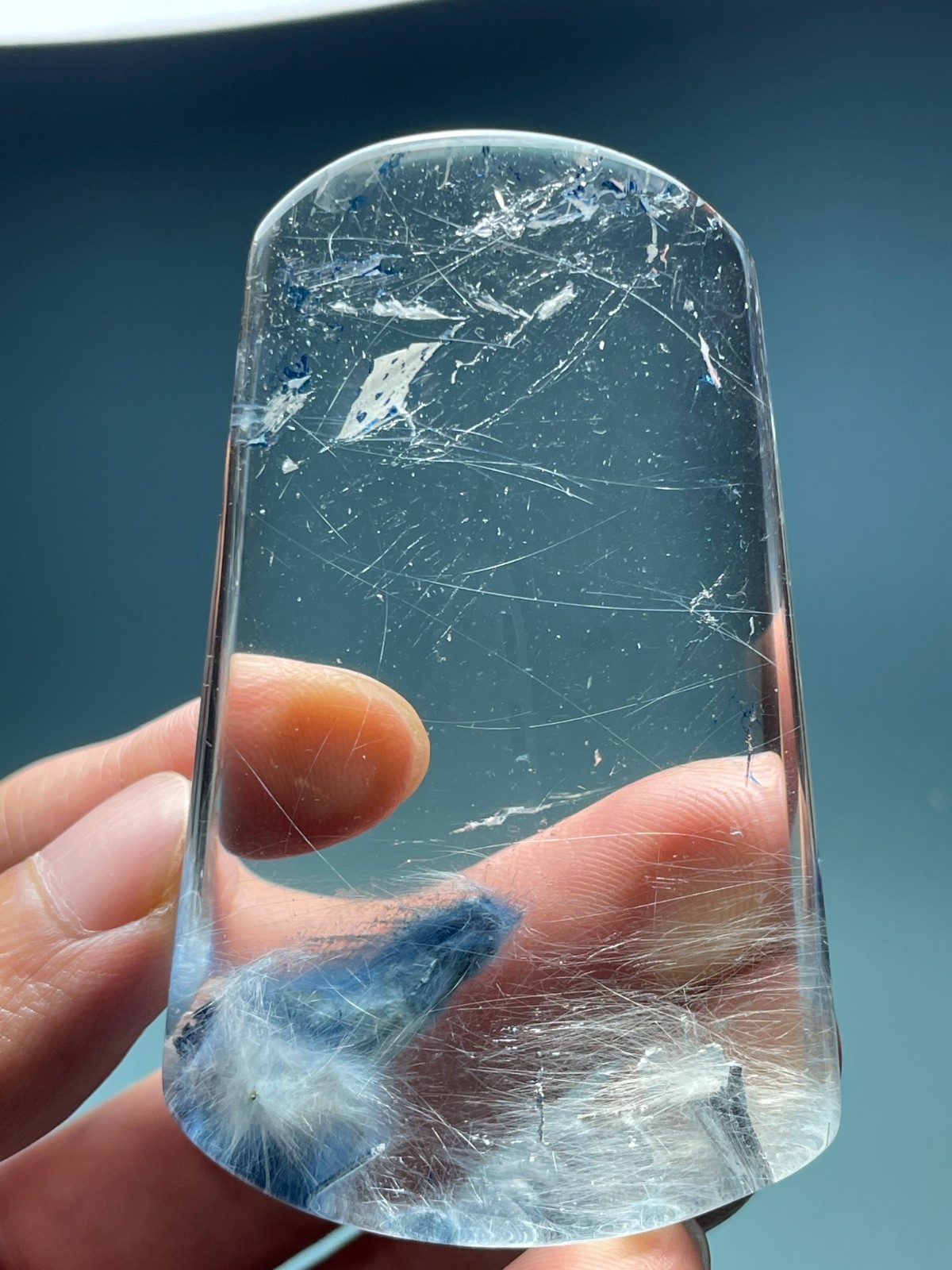 513Ct Natural Clear Beautiful Blue Dumortierite Crystal Quartz Polished Specimen