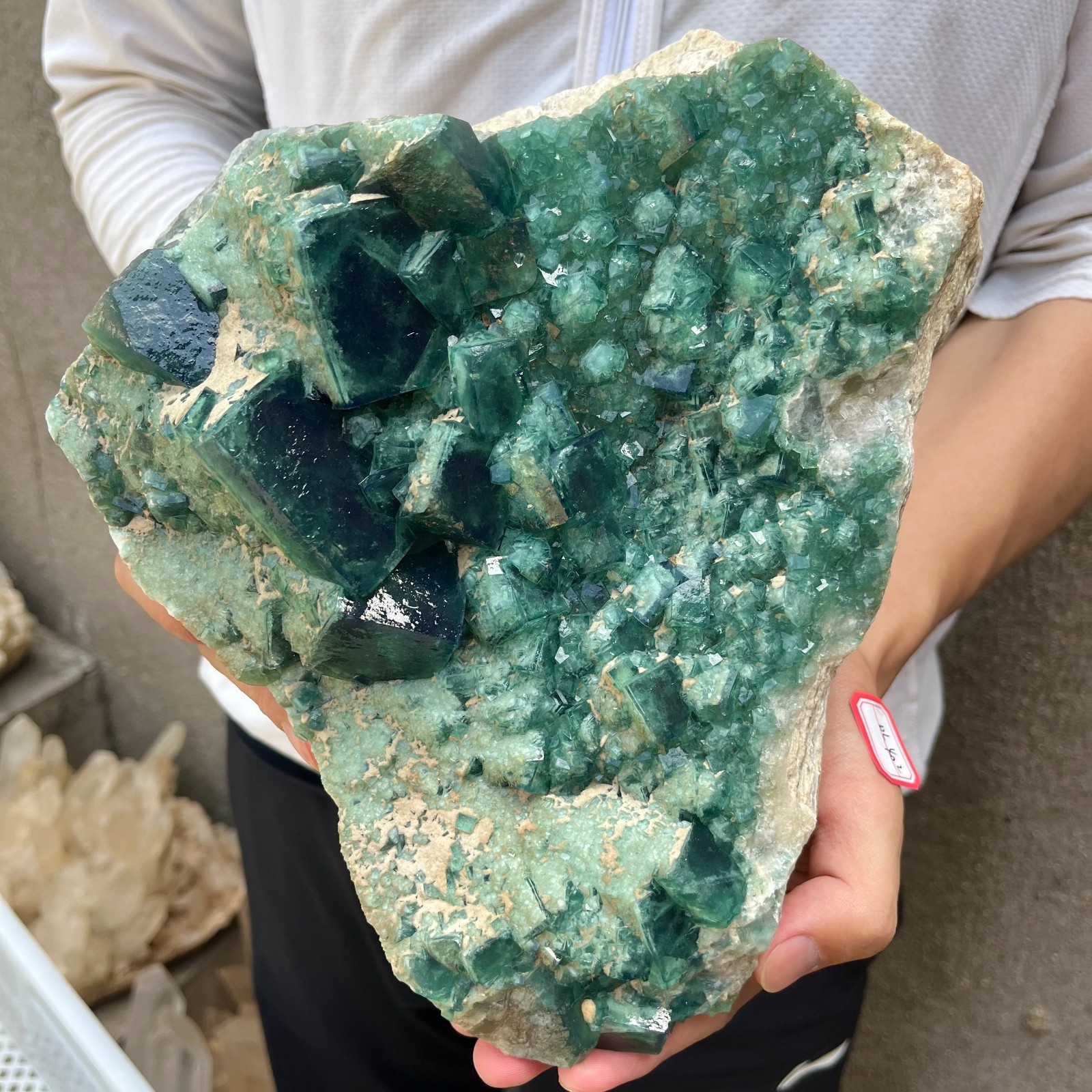 13.4lb NATURAL Green Cube FLUORITE Quartz Crystal Cluster Mineral Specimen