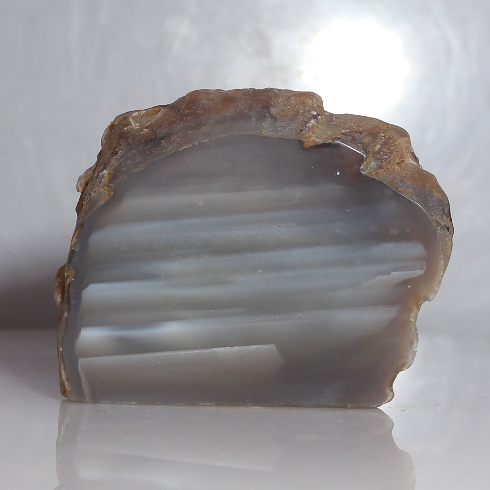 Oregon Chalcedony Opaque White Blue Streaks Crystal Mineral Rock High Polish