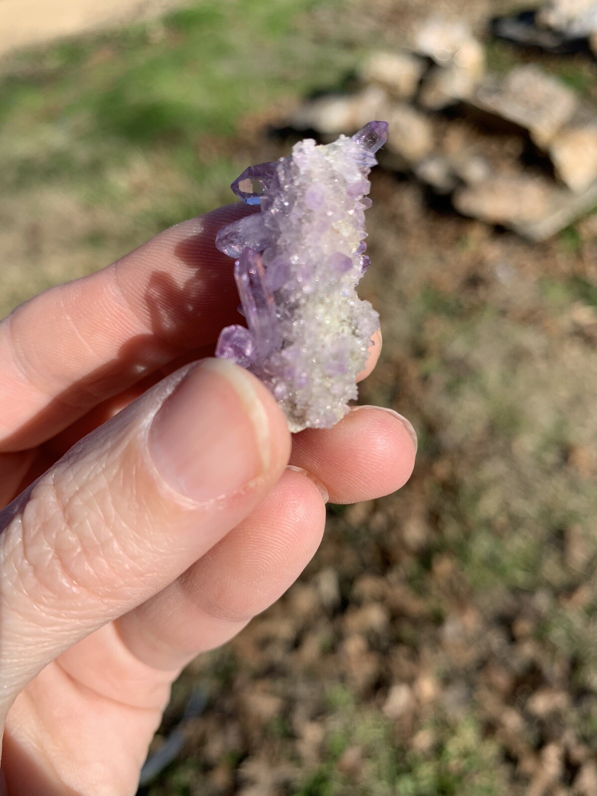 Vintage Mini Purple Lilac Amethyst Crystal Cluster, Veracruz Mexico