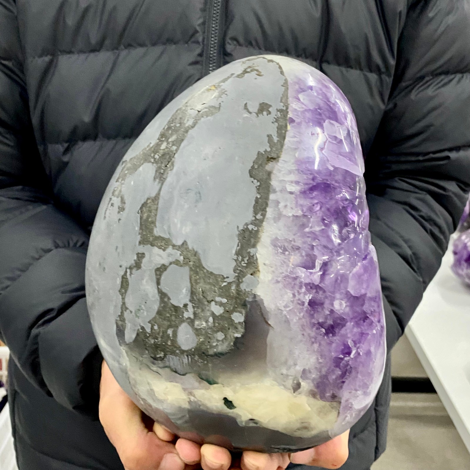19LB Natural rare amethyst Dinosaur egg Quartz Crystal specimen healing