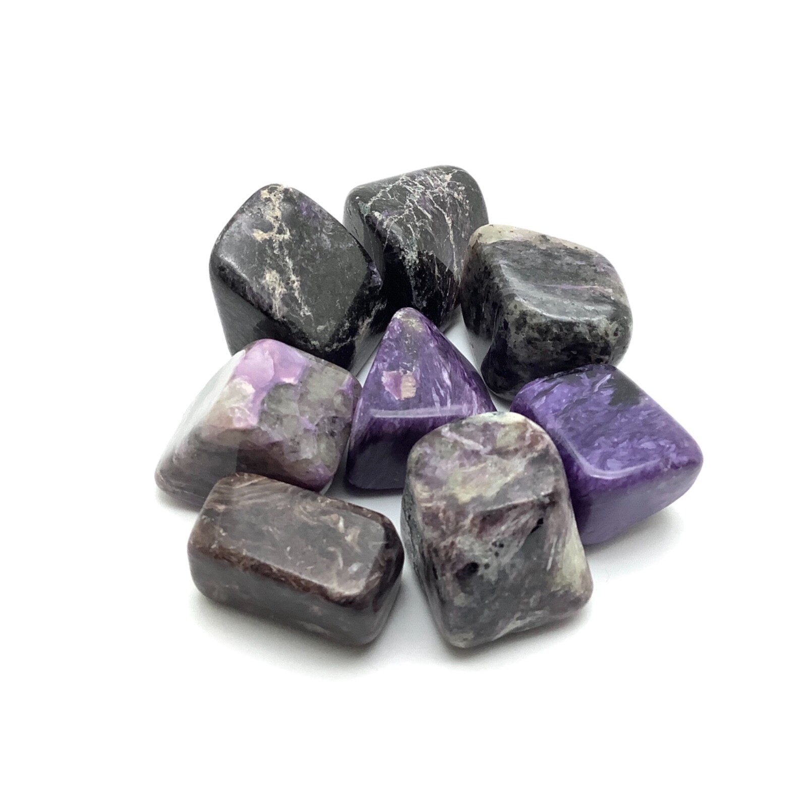 Charoite Stone Lot 8 Polished Purple Specimens Siberia