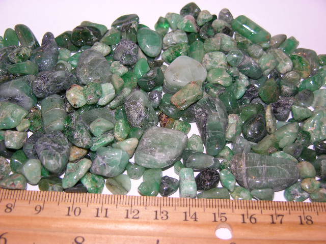 Emerald crystal Brazil tumble polished 1 ounce lots 1/8-1 inch 20-35 pieces