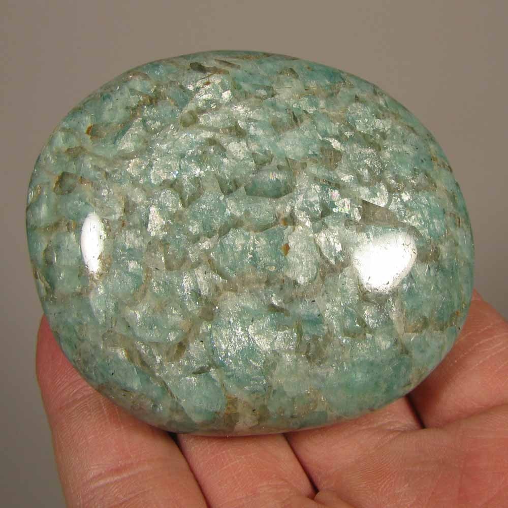 2.7″ AMAZONITE Gemstone Polished Palm Stone – Madagascar