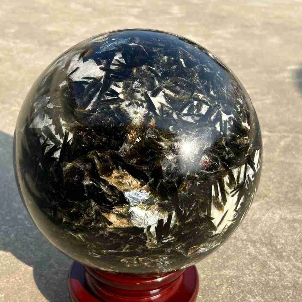 48.4lb Natural green Mica Lepidolite Quartz Sphere Crystal Ball Reiki Gem +stand