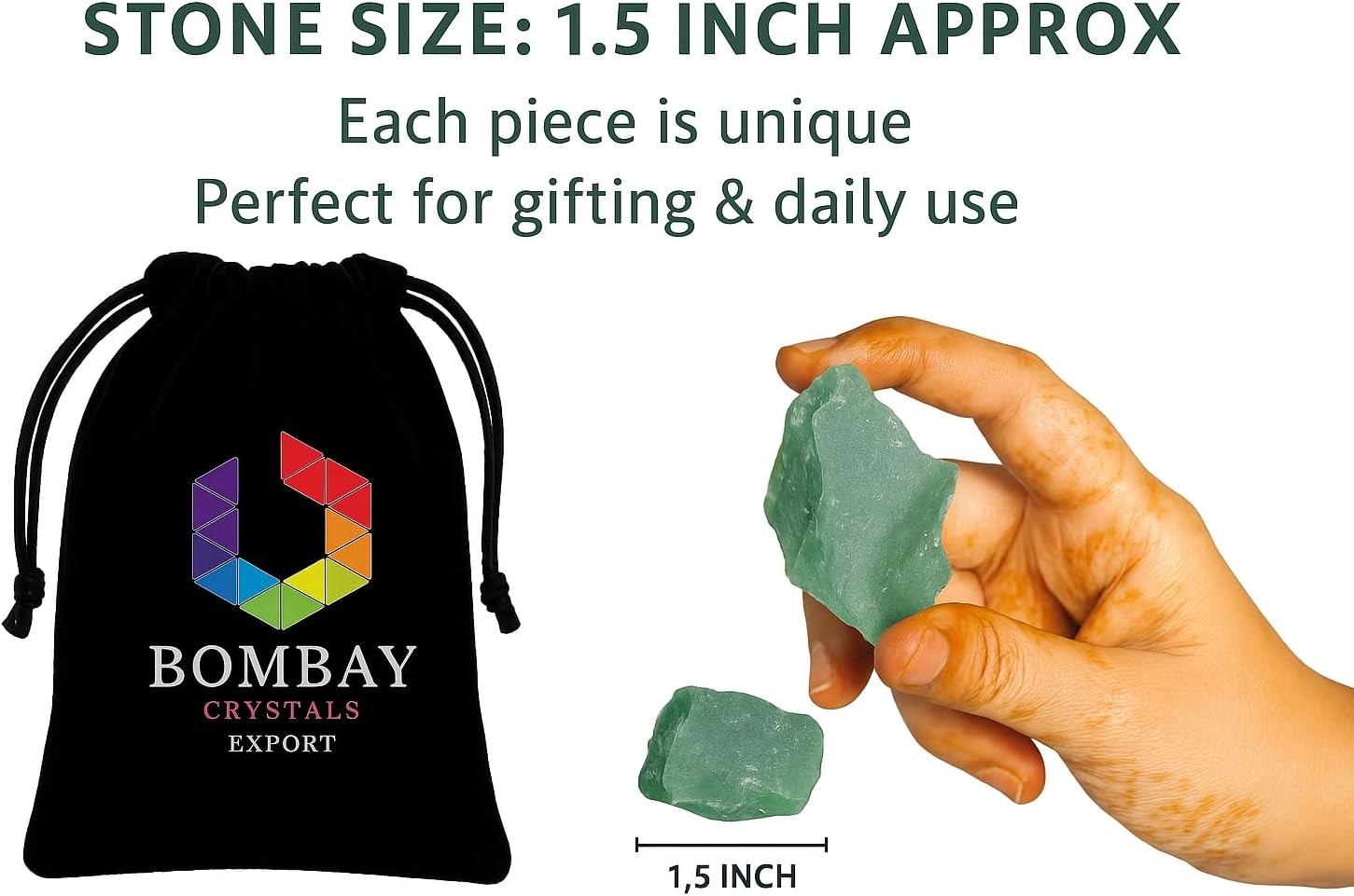 Green Jade Raw Crystals – Large 1.25-2.0” Natural Healing Stones for Luck, P