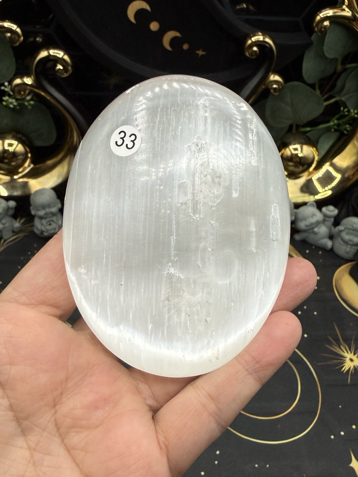Natural Satin Spar (Selenite) Jumbo Palms Free shipping