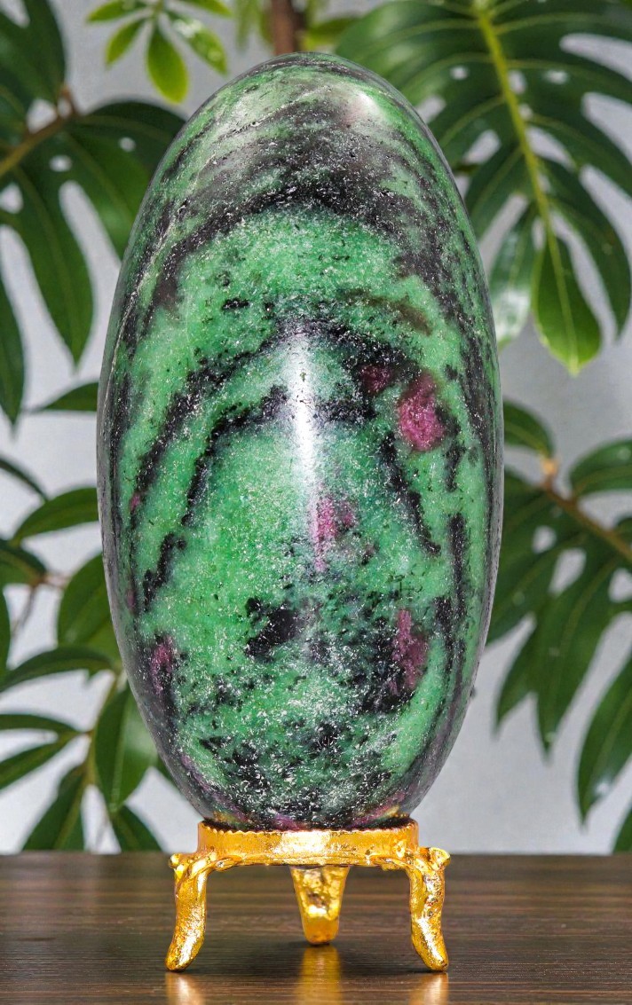 Green RUBY ZOISITE Crystal Anyolite Healing Reiki Energy Gemstone Lingam 105mm