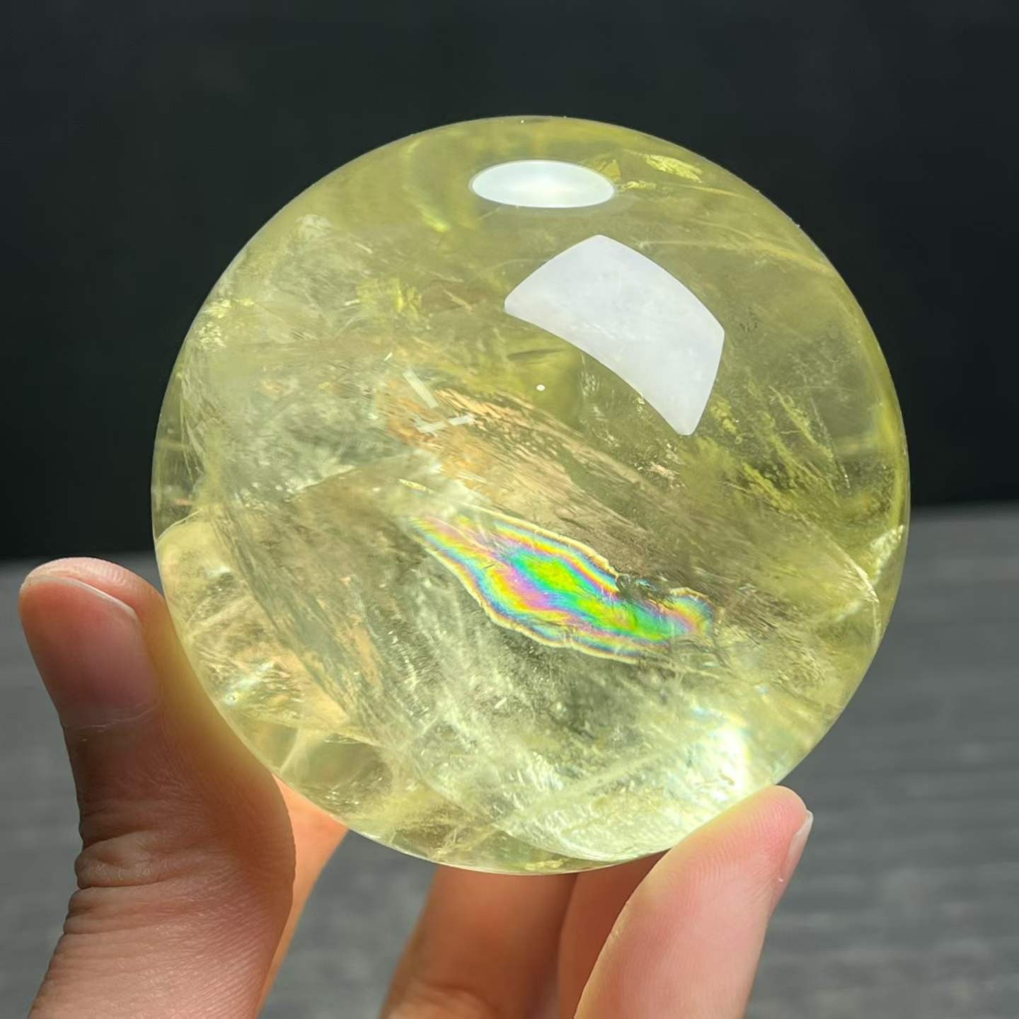 300g Natural Citrine Quartz Sphere Energy Crystal Ball Reiki healing Decor