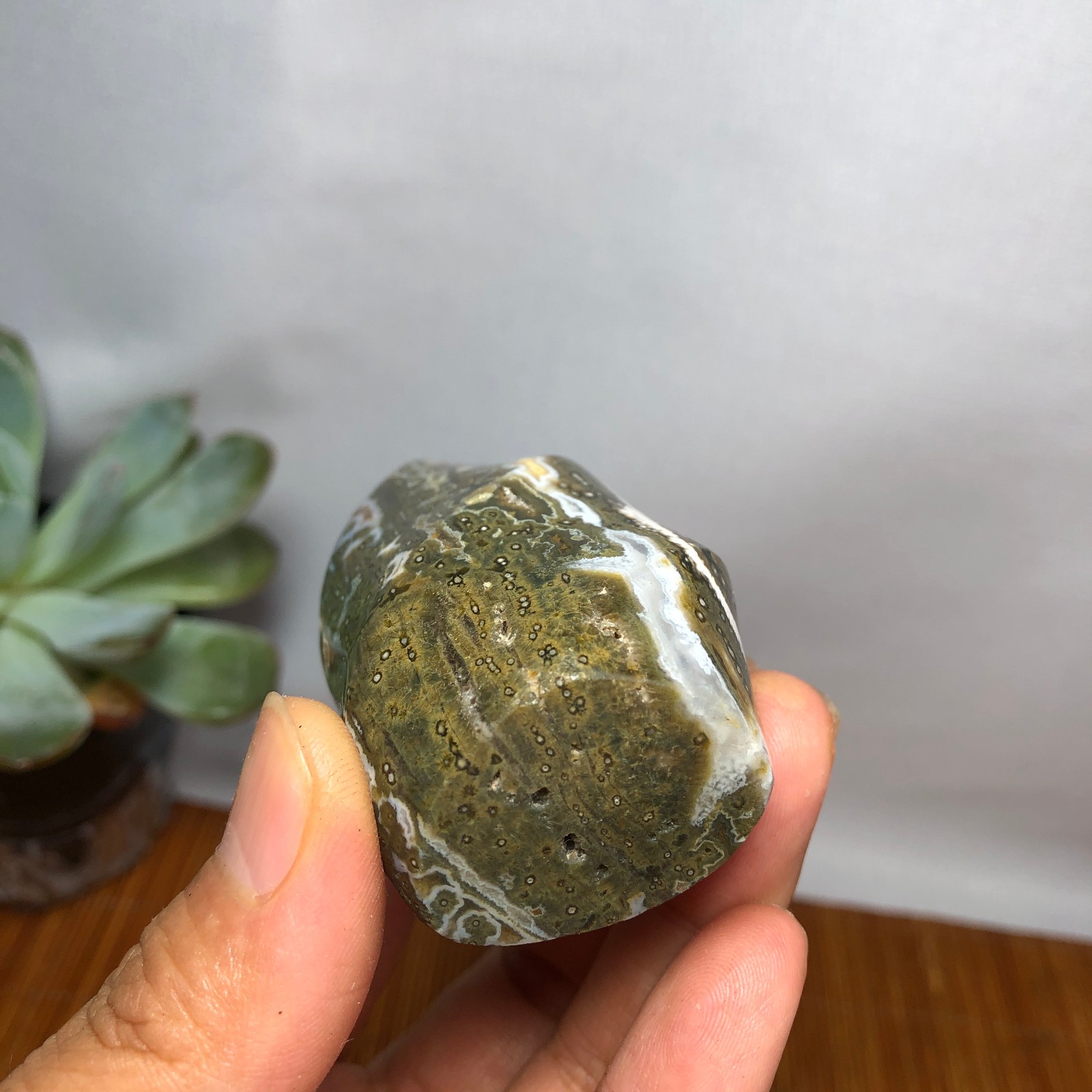 Natural Ocean Jasper torch Hand carve polish/rough Crystal free standing A7188