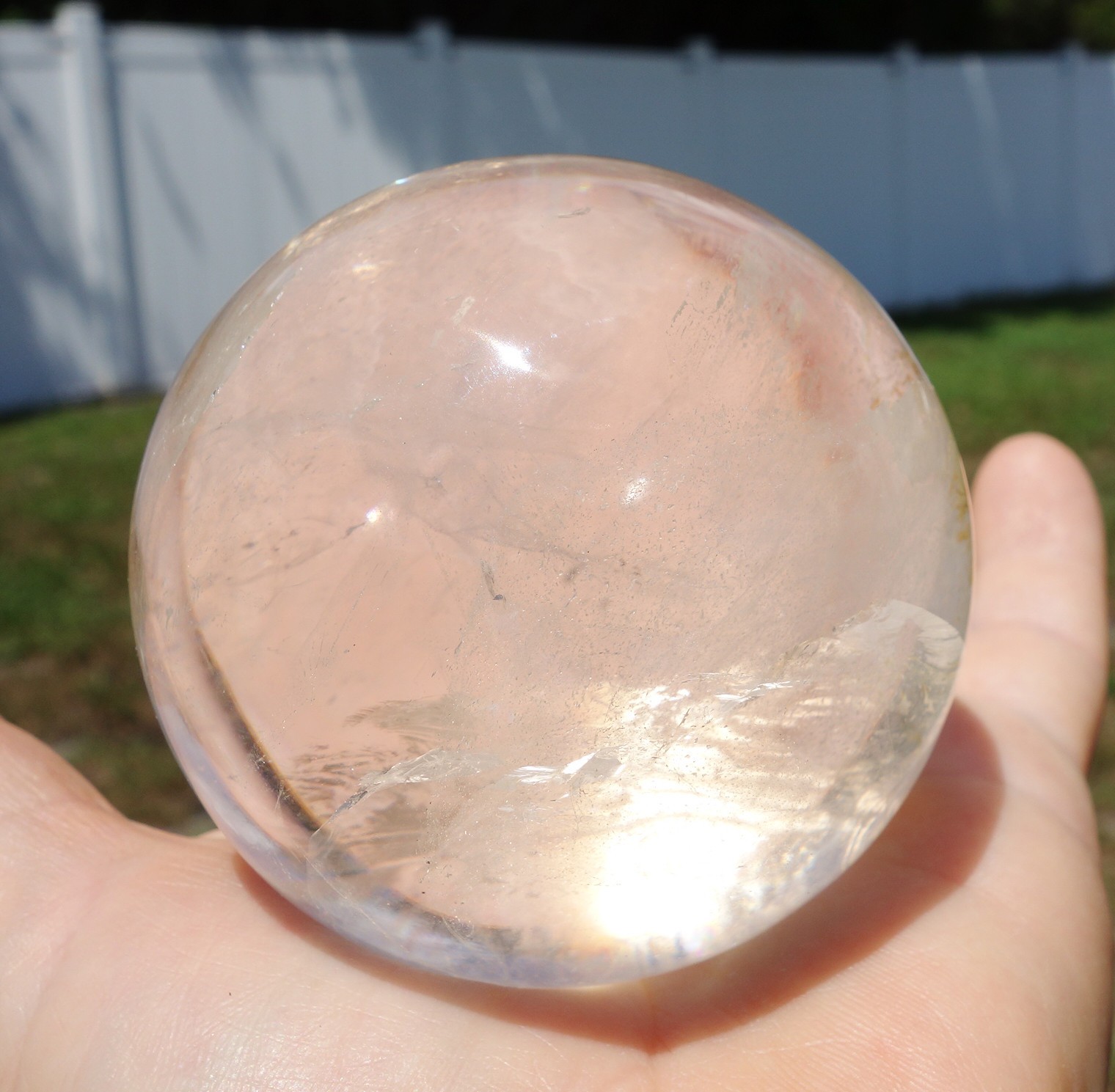 Gorgeous CLEAR QUARTZ Crystal Sphere Ball from Brazil For Sale Over 1 Pound S126