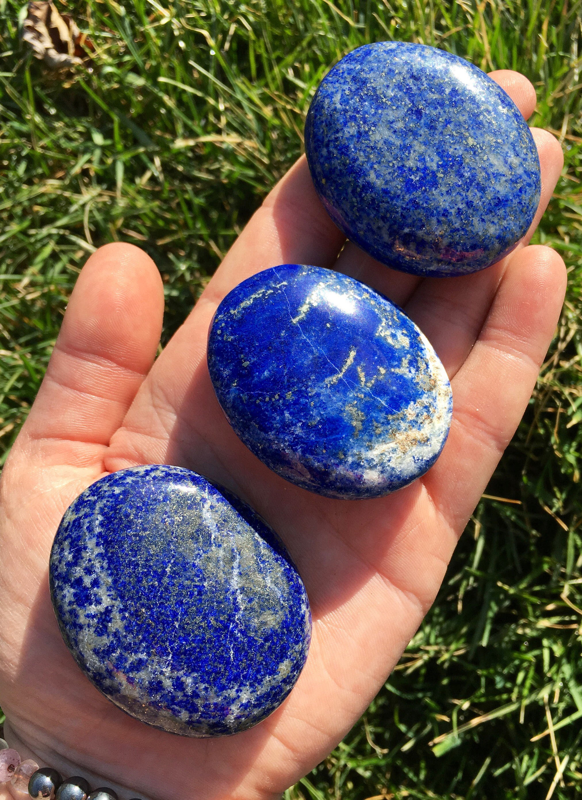 Lapis Lazuli Palm Stone, Natural Lapis Lazuli from Pakistan
