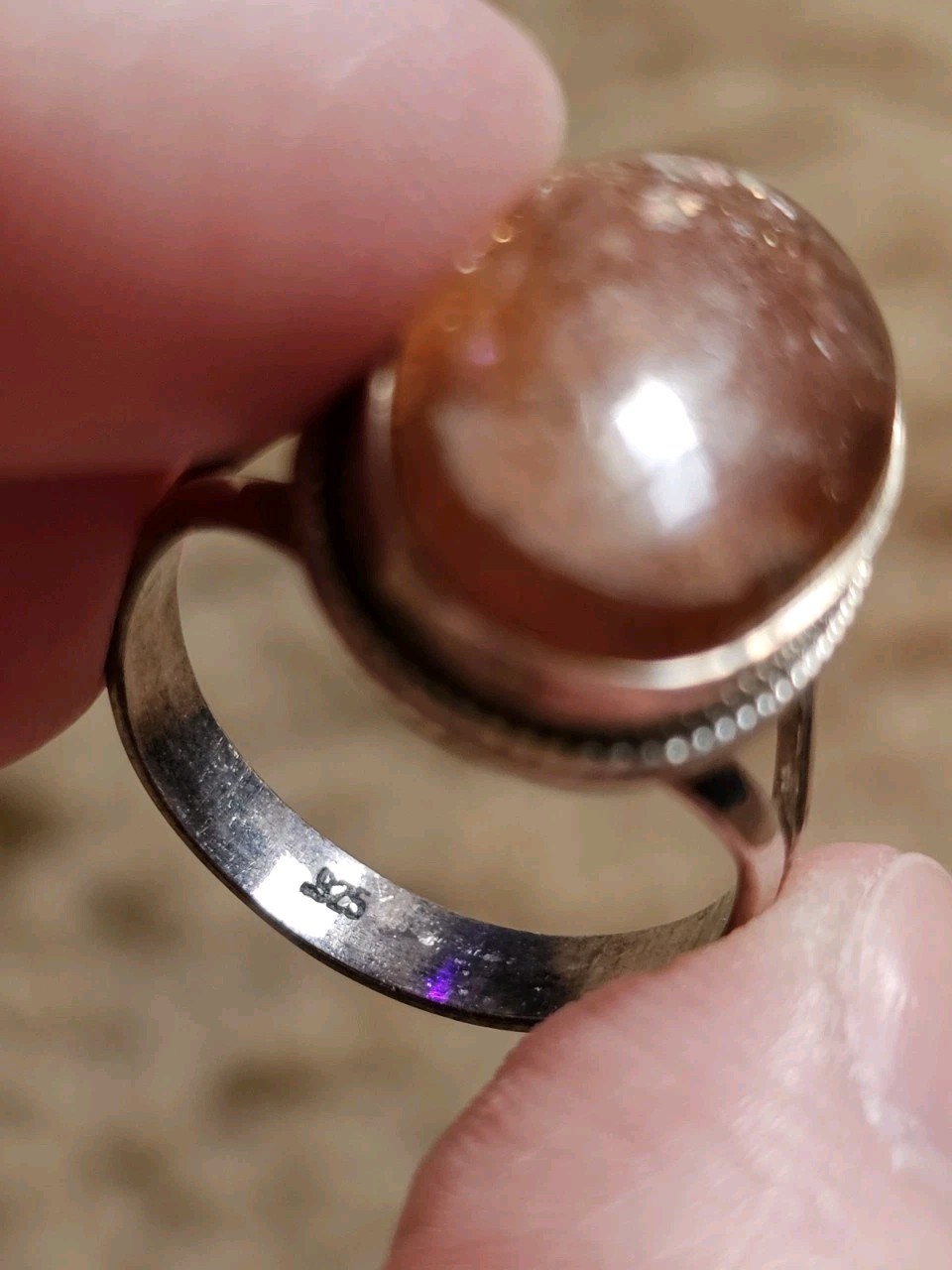 Sunstone Ring, Size 6.75, Crystals & Stones, Mineral Specimen, Metaphysical