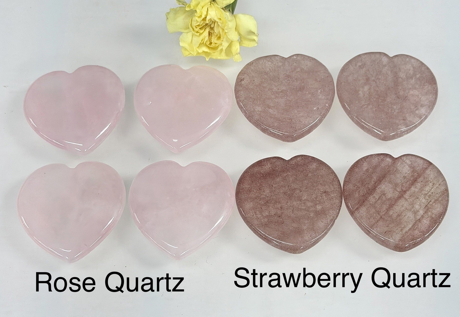 Wholesale 11 PCs 1.5” Natural Crystal Heart Shaped Worry Stone Healing Energy